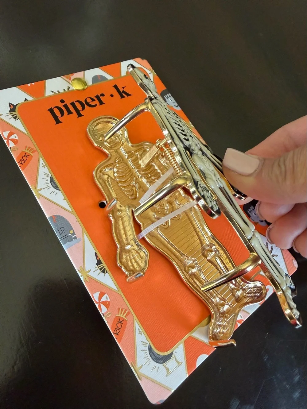 Piper K • Halloween Skeleton Black Hair Clip 💀🎃